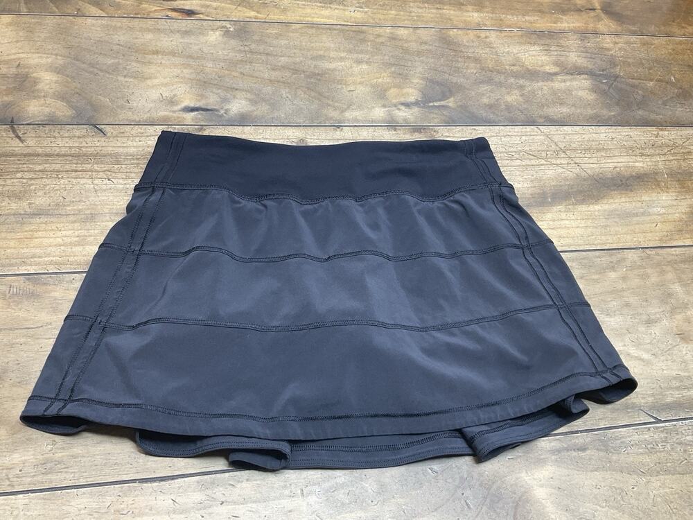 Lululemon Pace Rival Skirt Black Mid-Rise Skort Gym Tennis Pickleball Size 4